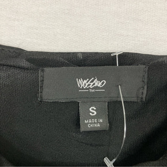 New Mossimo Black Asymmetric Hem Satin Flowy Y2K Dress Size Small - Picture 3 of 11